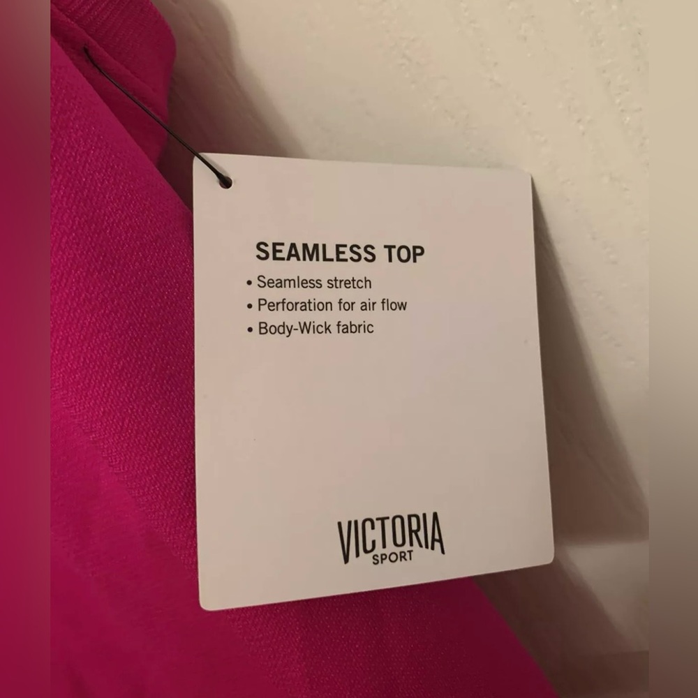 NEW- Victoria’s Secret Hot Pink Sport Seamless Perforation Tank Top Women Large - Picture 6 of 12